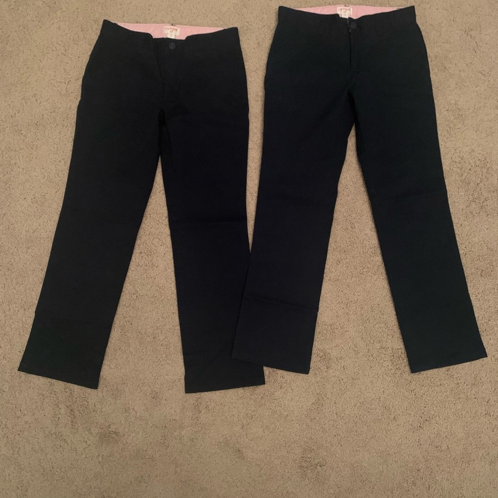 Cat & Jack Navy Blue School Uniform Pants with Pink Lining & Adjustable Waist